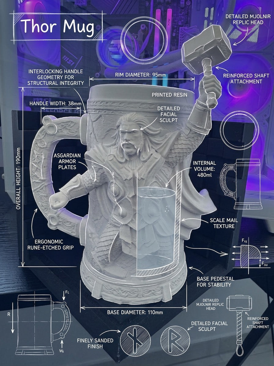 Mjolnir Mug – Thor Inspired Hammer Cup